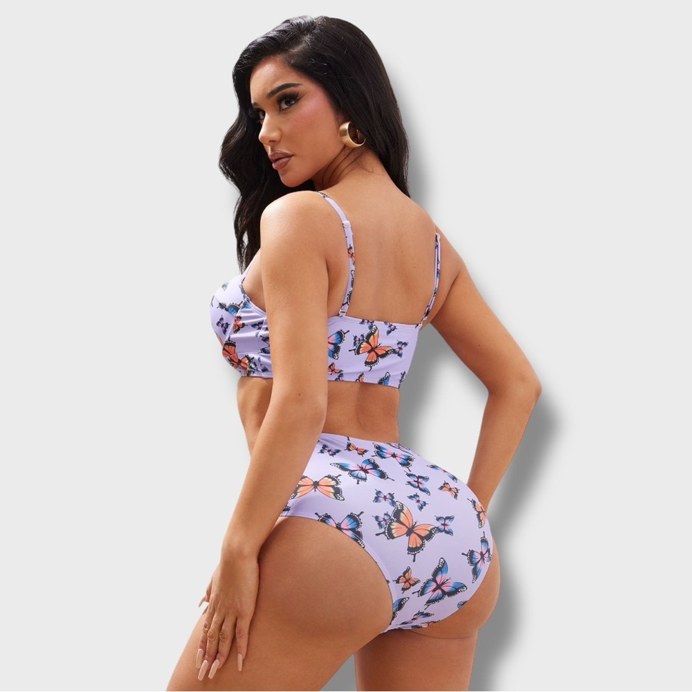 Butterfly Print Bikini Set- (M) - Picture 3 of 5